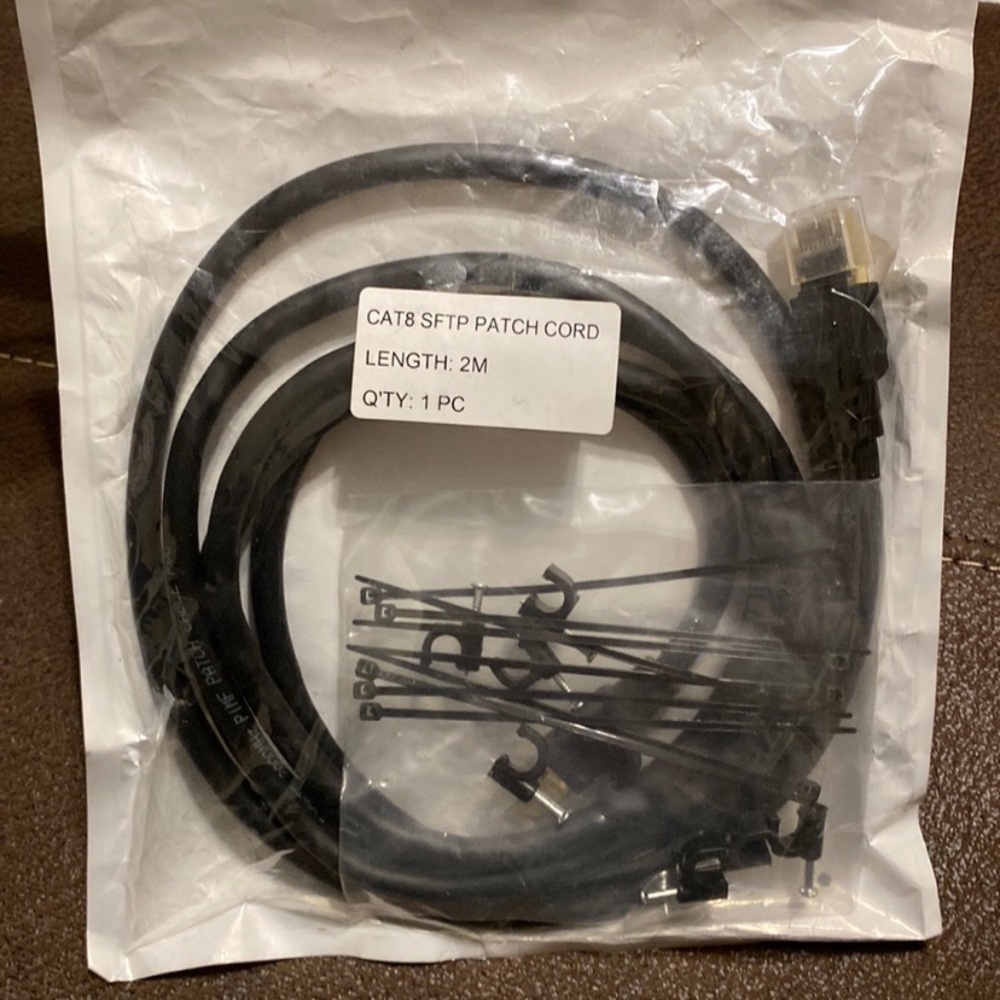 Amazon Black CAT8 SFTP Patch Cord heavy duty Ethernet cable new in package 6.5’